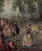 Jean antoine Watteau Das Ballvergnegen oil painting reproduction